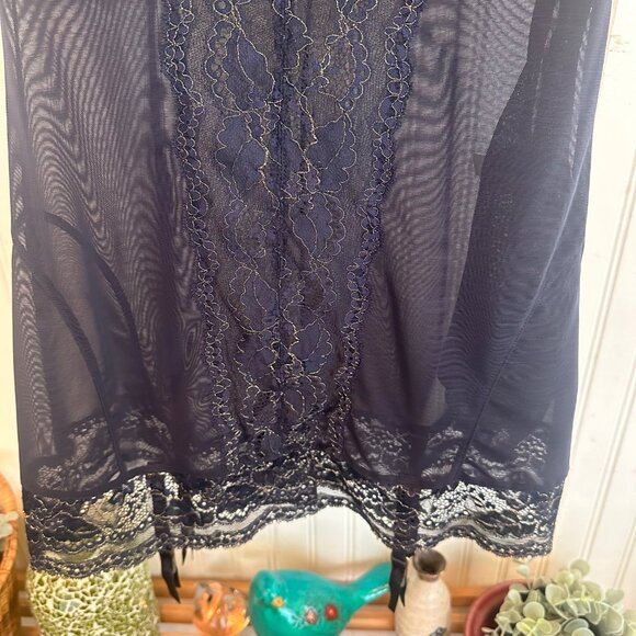 Blush Small NWT Navy Blue Lace Gold Hardware Cami Lingerie Bustier Corset - Picture 6 of 8